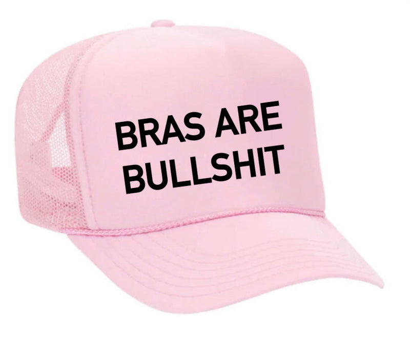 Load image into Gallery viewer, Bras Are Bullshit Trucker Hat
