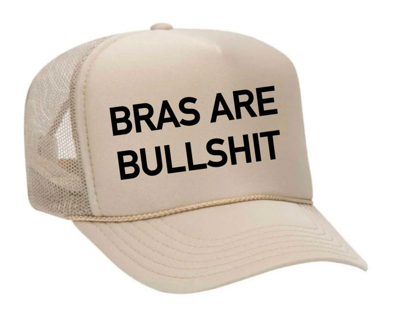 Load image into Gallery viewer, Bras Are Bullshit Trucker Hat
