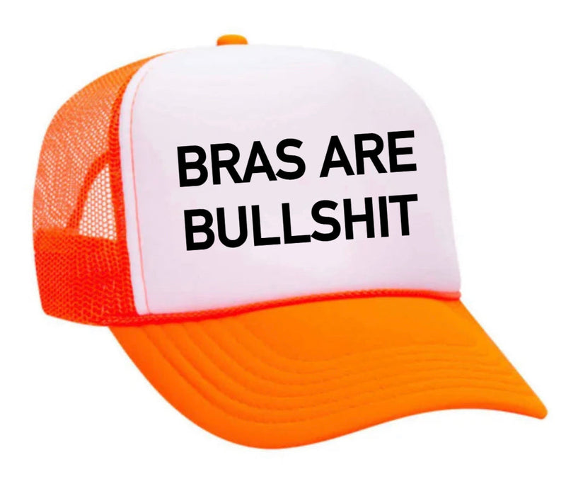 Load image into Gallery viewer, Bras Are Bullshit Trucker Hat
