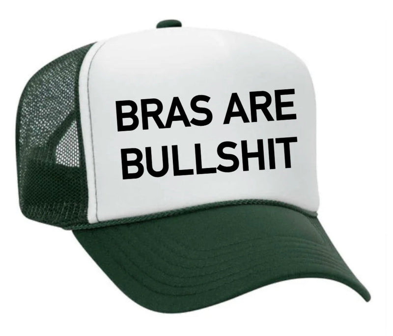 Load image into Gallery viewer, Bras Are Bullshit Trucker Hat
