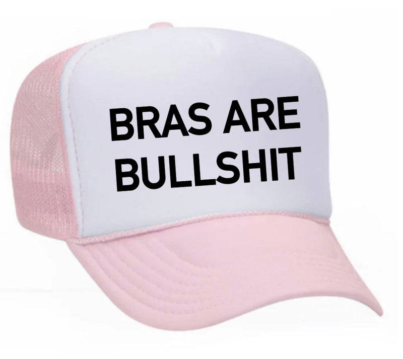 Load image into Gallery viewer, Bras Are Bullshit Trucker Hat
