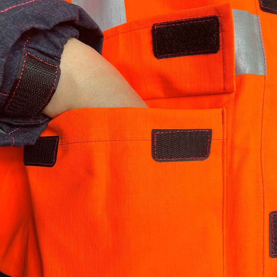 EXTREME GORE-TEX PYRAD® CAT 3 FR/ARC Rated Breathable High Visibility Rainwear Bomber Jacket Orange/Black
