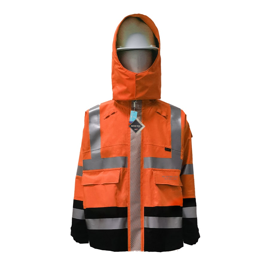 EXTREME GORE-TEX PYRAD® CAT 3 FR/ARC Rated Breathable High Visibility Rainwear Coat Orange/Black