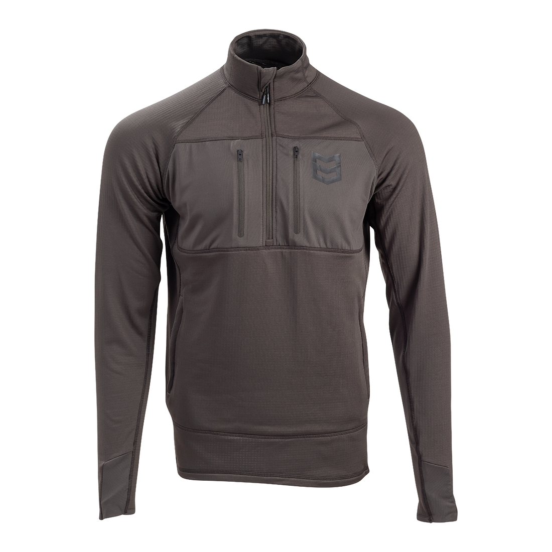 GEO GRID FLEECE 205gsm 1/4 ZIP - Charcoal / XXXL