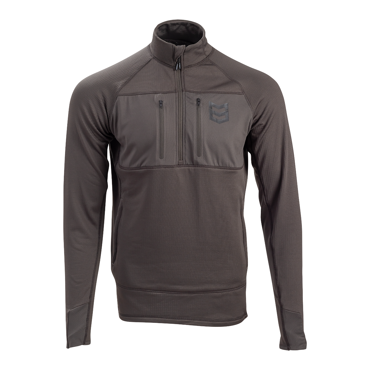 GEO GRID FLEECE 205gsm 1/4 ZIP - Charcoal / XXXL