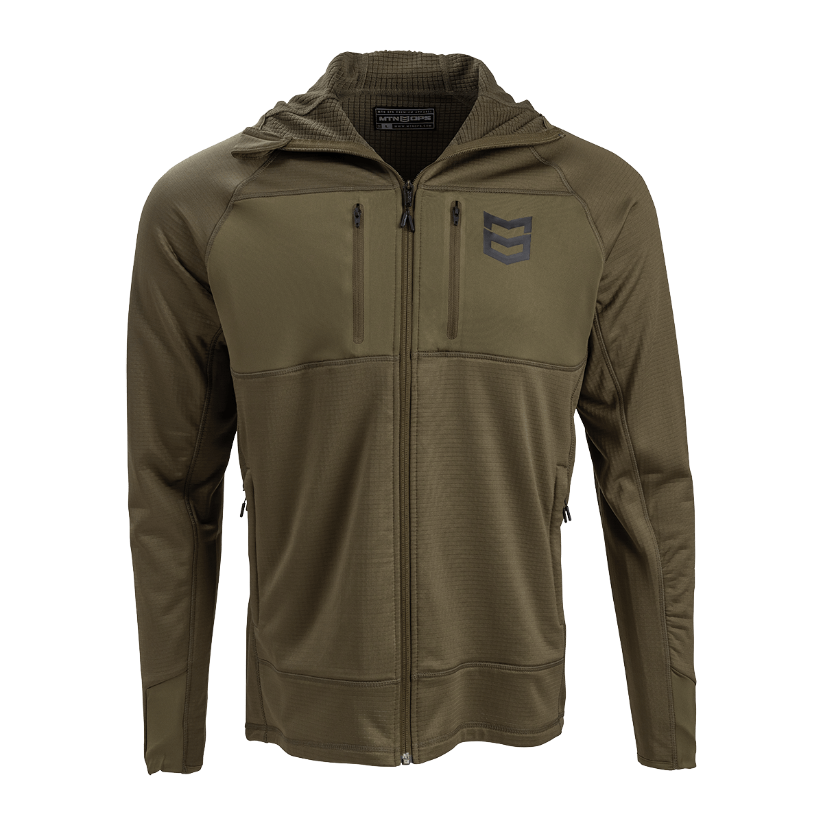 GEO GRID FLEECE 350gsm HOODIE - Loden / XXXL