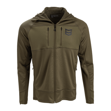 GEO GRID FLEECE 350gsm HOODIE - Loden / XXXL