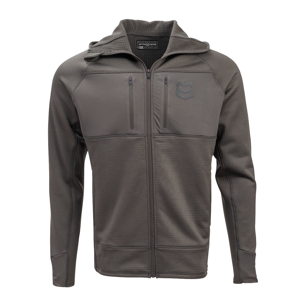 GEO GRID FLEECE 350gsm HOODIE - Charcoal / XXXL