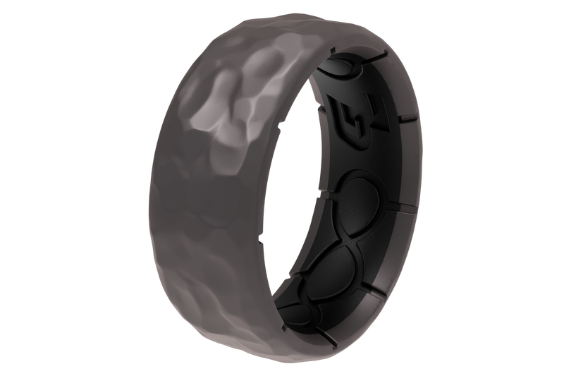 Load image into Gallery viewer, Zeus Hammered Gun Metal Ring
