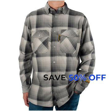 Santana Black and Silver FR Stretch Plaid Shirt
