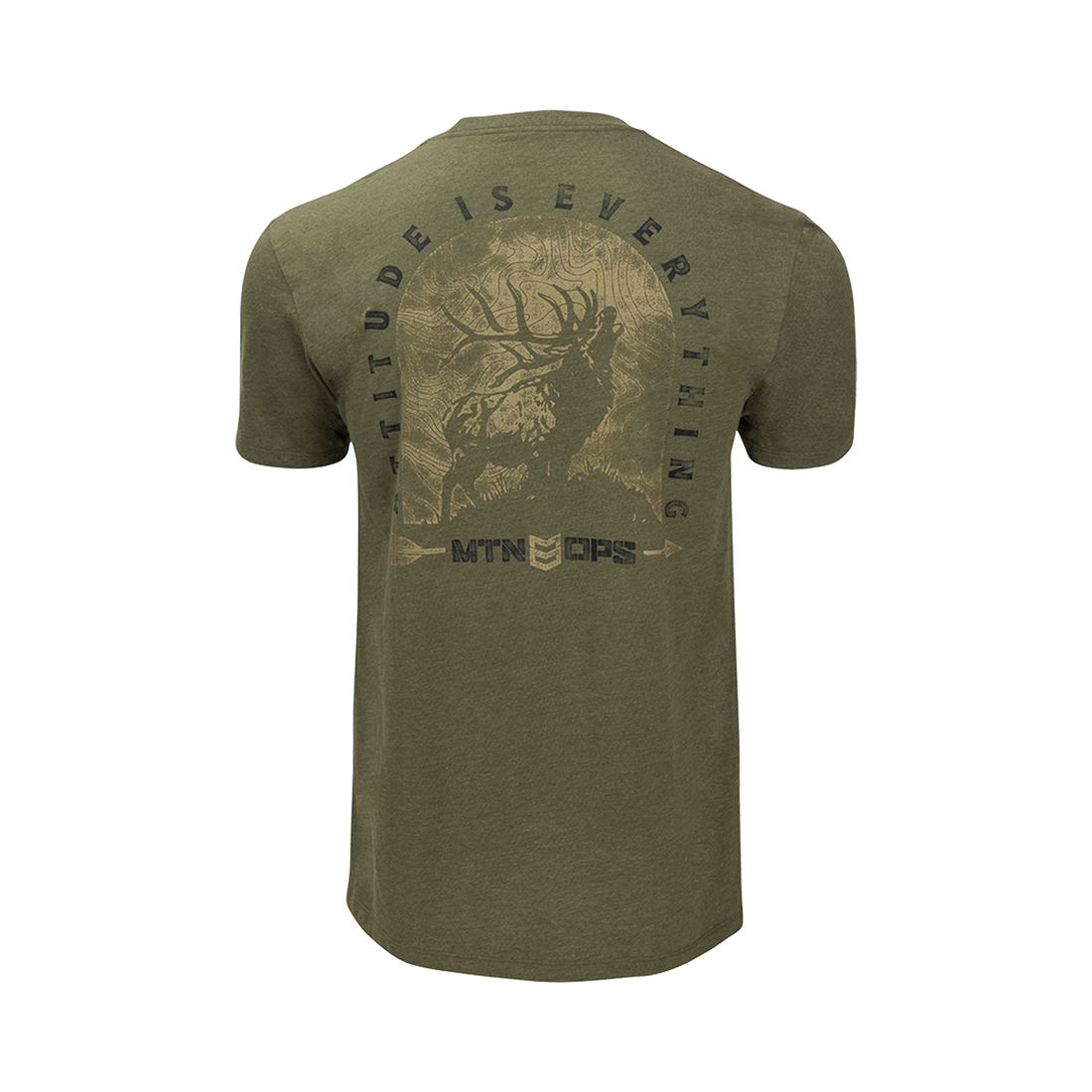 HERITAGE ELK TEE - Heather Military / XXL