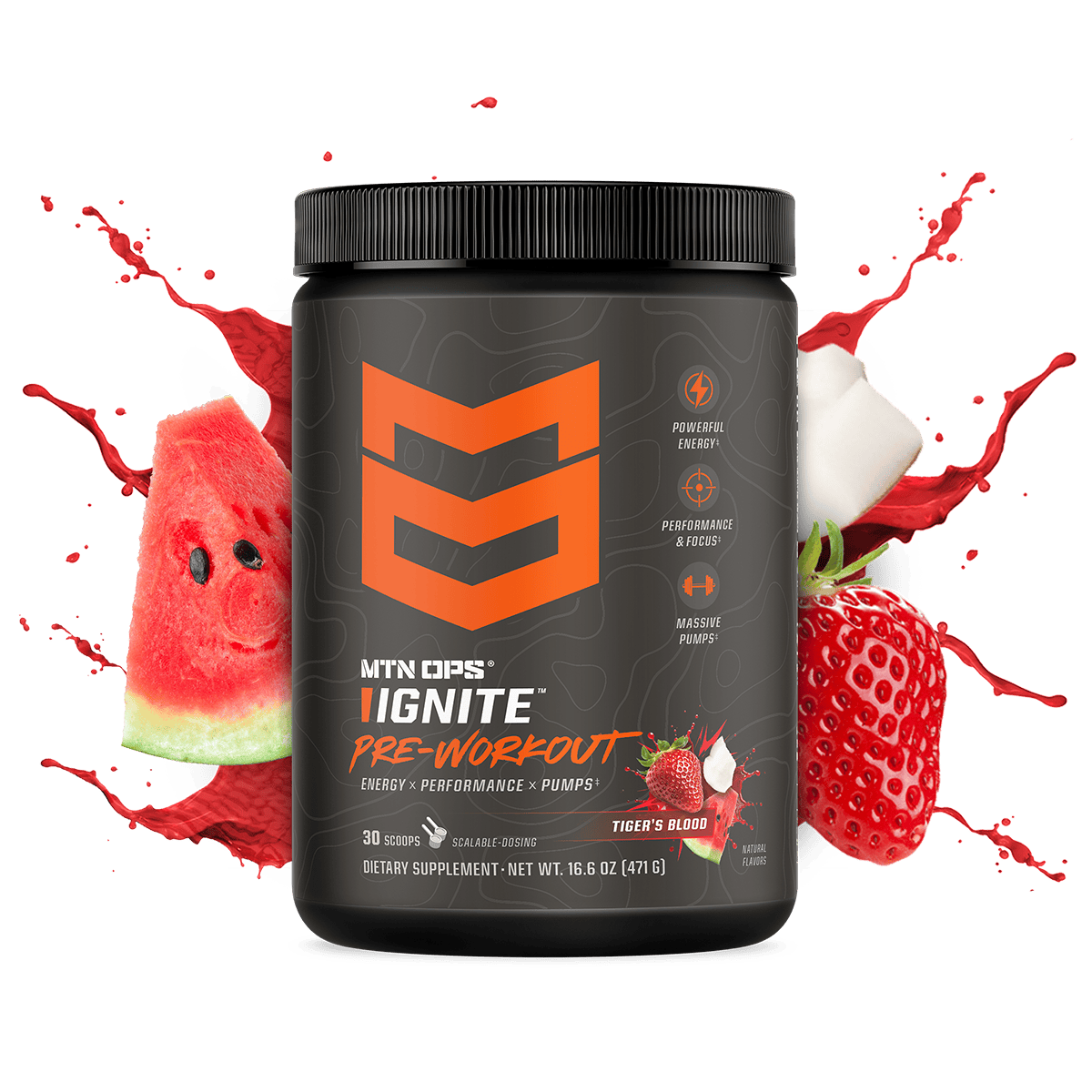 IGNITE PRE-WORKOUT - Tiger's Blood / Tub - 30 Servings