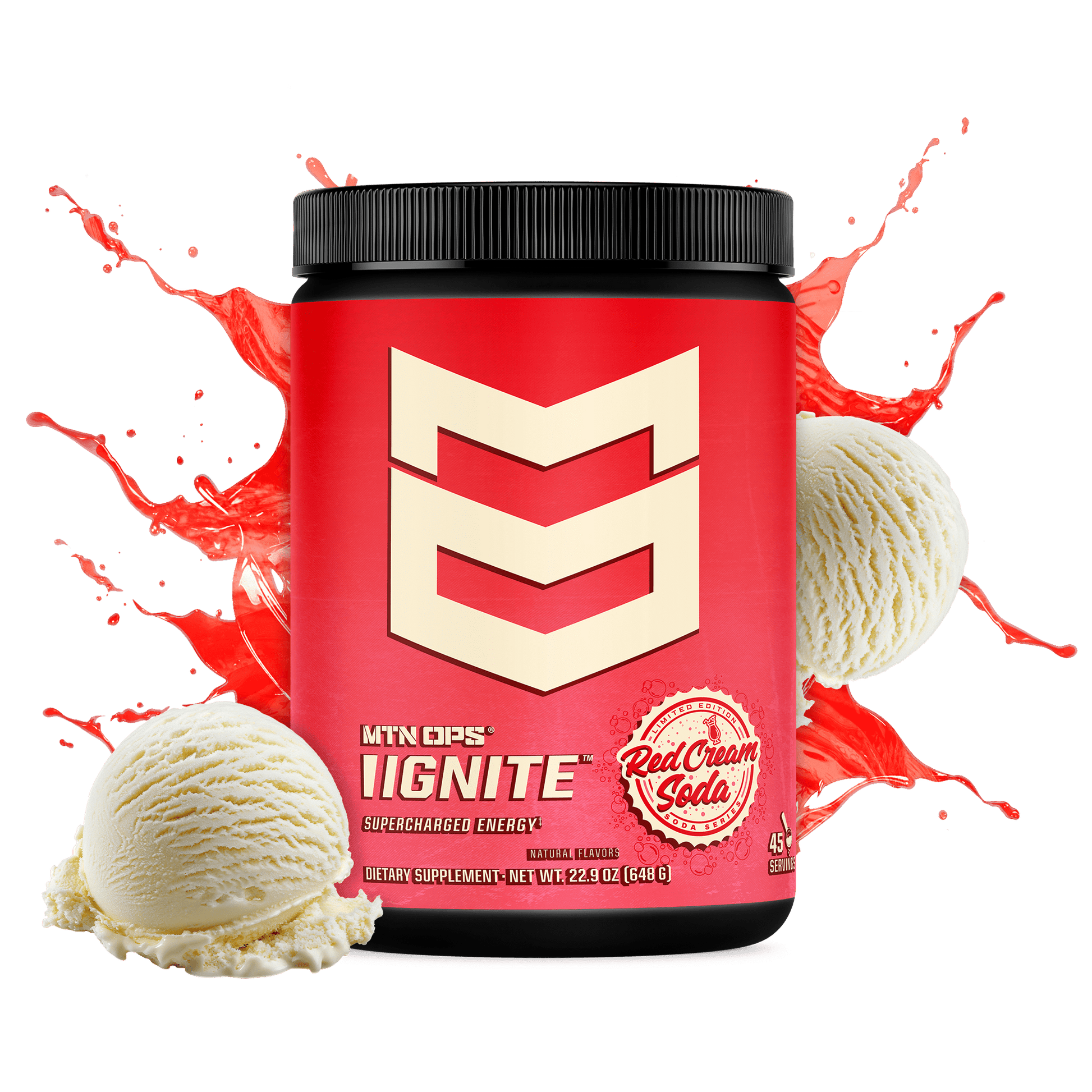 IGNITE - Red Cream Soda / Tub - 45 Servings