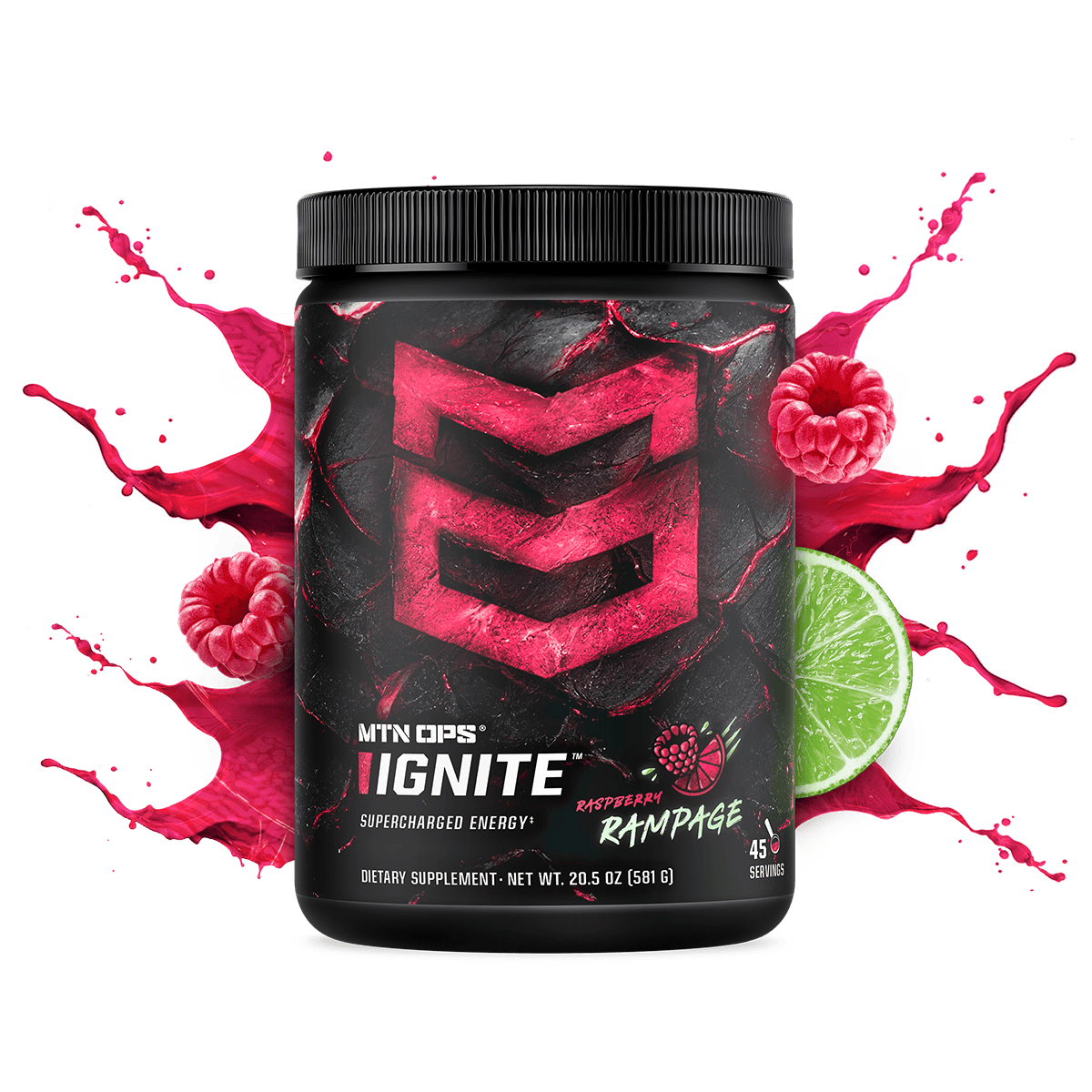 IGNITE - Raspberry Rampage / Tub - 45 Servings