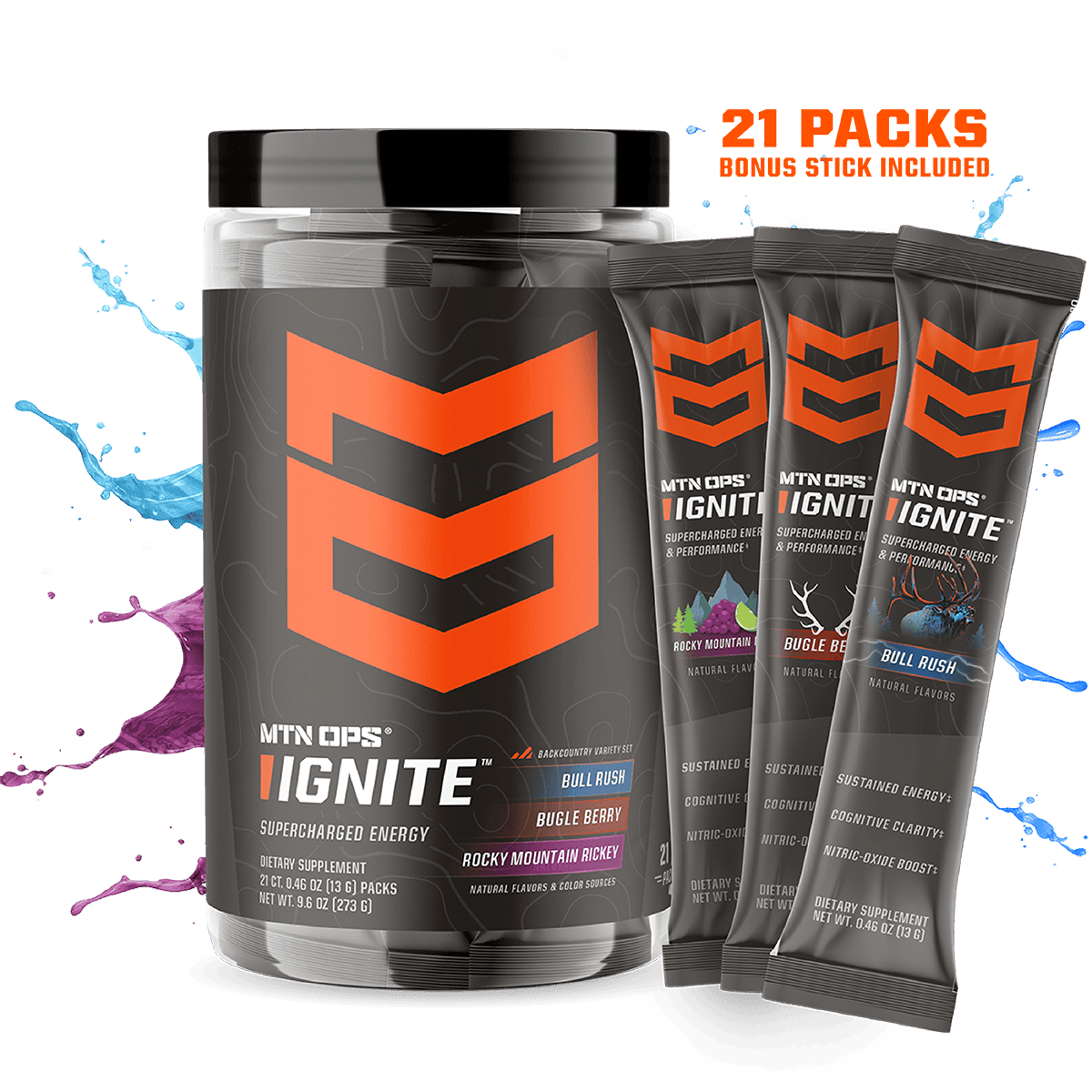 IGNITE - Backcountry Variety Pack - 21 packs / Trail Packs - 20 Packs