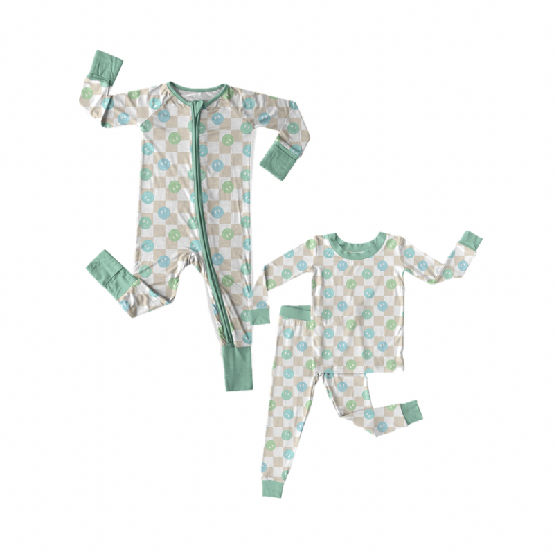 Load image into Gallery viewer, It’s Electric Checks Bamboo Romper/ 2 Piece Set
