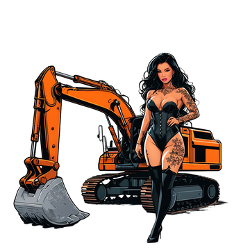 Heavy equipment, in the front & back sticker