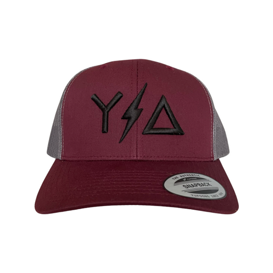 Maroon/Gray Trucker Snapback