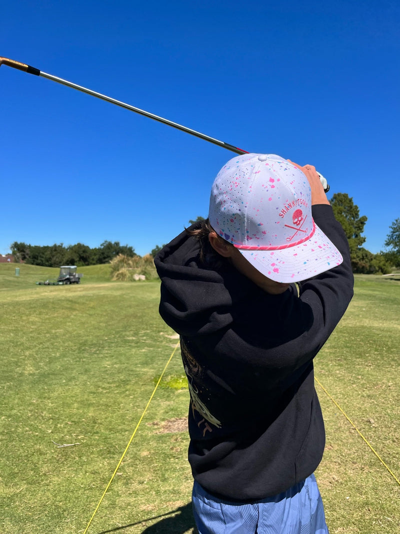 Load image into Gallery viewer, White Paint Splatter Golf Hat
