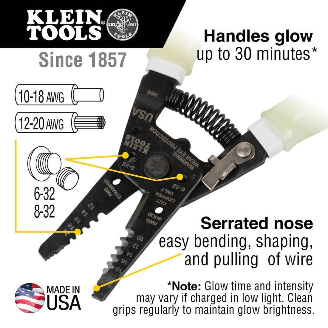 Klein 11055GLW High-Visibility Klein-Kurve Wire Stripper / Cutter (Each)