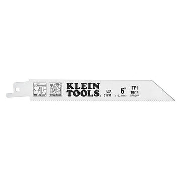 Klein 31731 6" Reciprocating Saw Blades, 10/14 TPI, 5 Pk