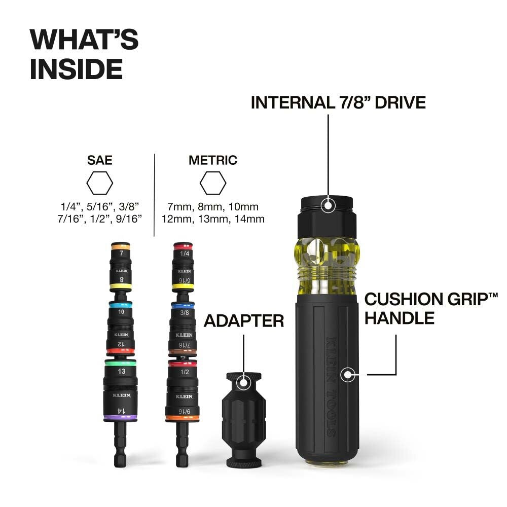 Klein 32914HD 14-in-1 Impact Rated Flip Socket Set