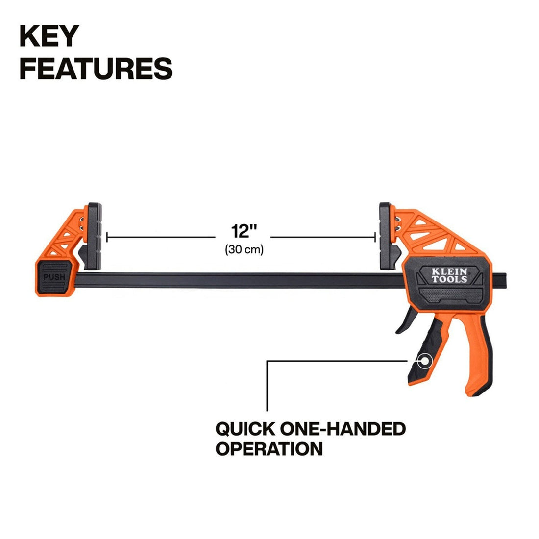 Klein 47556 Speed-Klamp 12-Inch Quick Clamp with 300-Pound Clamping Force