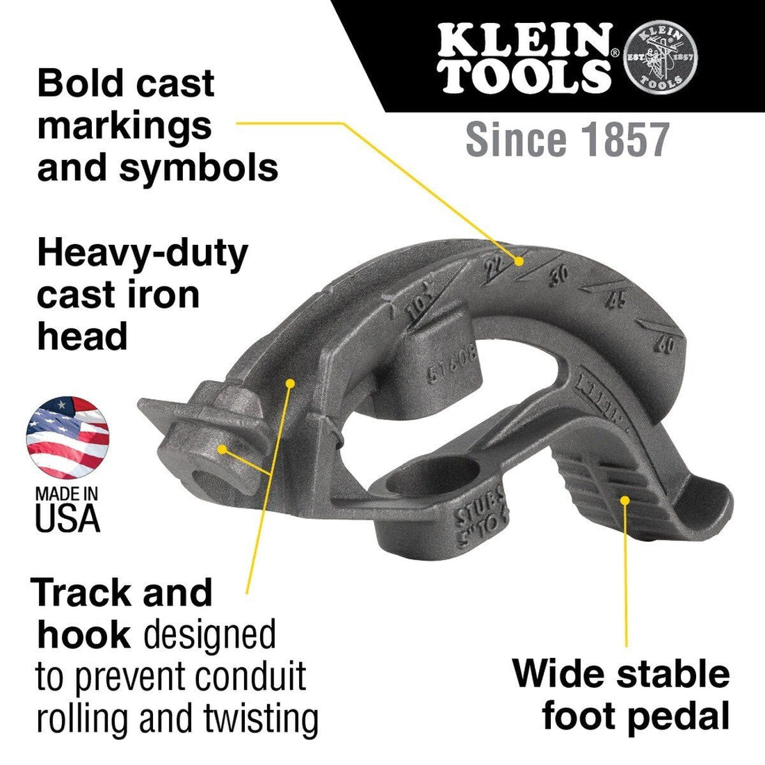 Klein 51608 Iron Conduit Bender Head for 1/2 Inch EMT