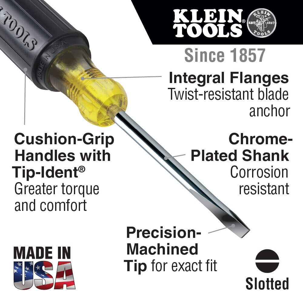 Klein Tools 601-3 3/16" Cabinet Tip Screwdriver 3"