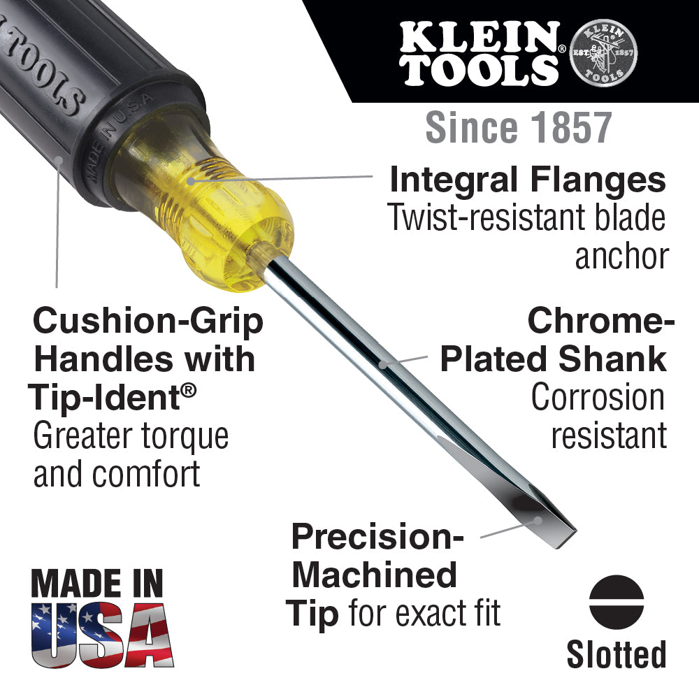 Klein Tools 607-3 Mini Screwdriver, 3/32" Cabinet Tip, 3"