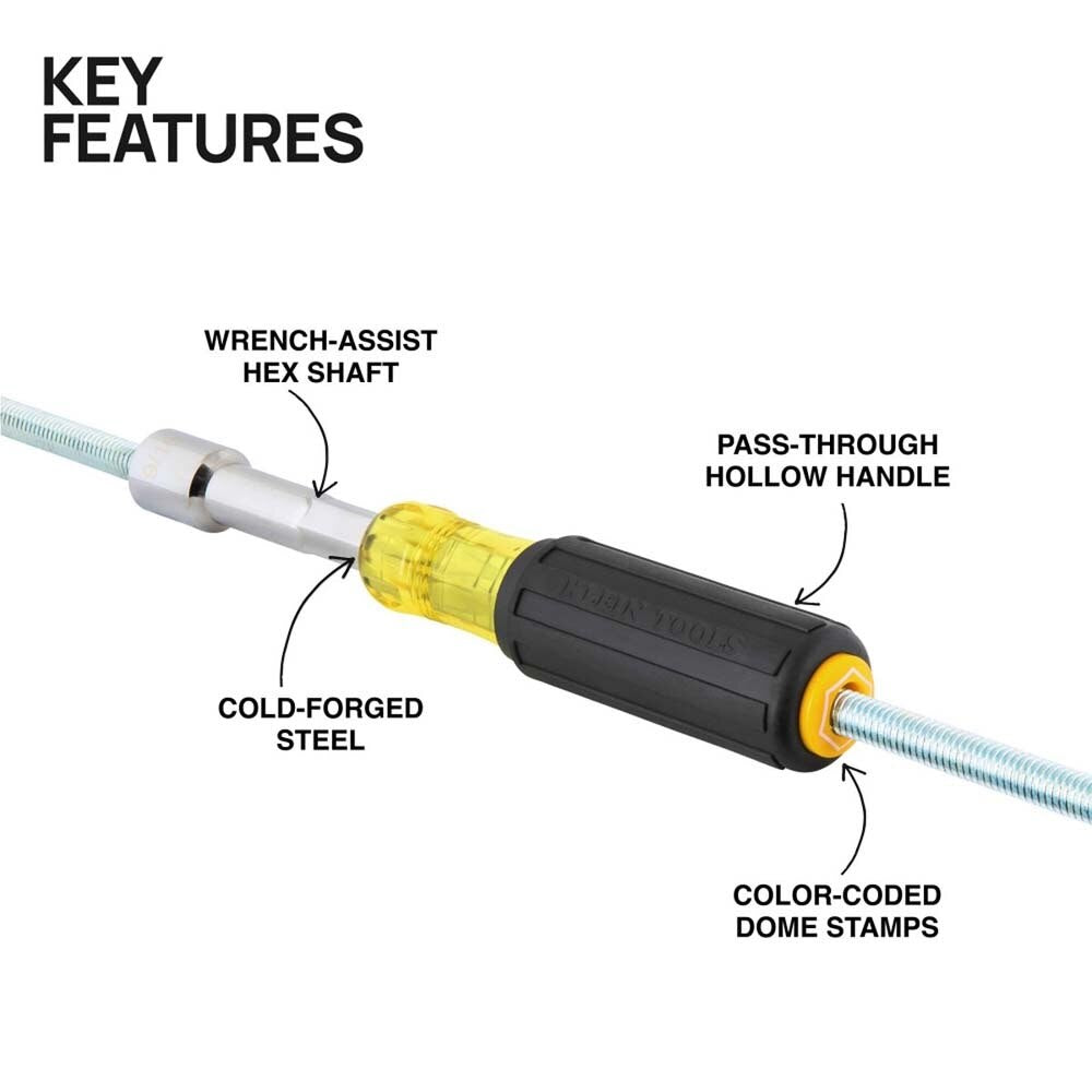 Klein 654516 Color-Coded Hollow-Shaft Heavy-Duty Nut Driver, 5/16-Inch