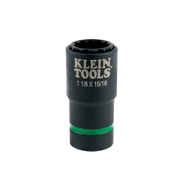 Klein 66016 2-in-1 Impact Socket, 12-Point, 1-1/8 and 15/16-Inch