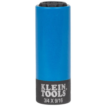 Klein 66030 2-in-1 Coated Impact Socket, 12-Point, 3/4 and 9/16-Inch (Each)