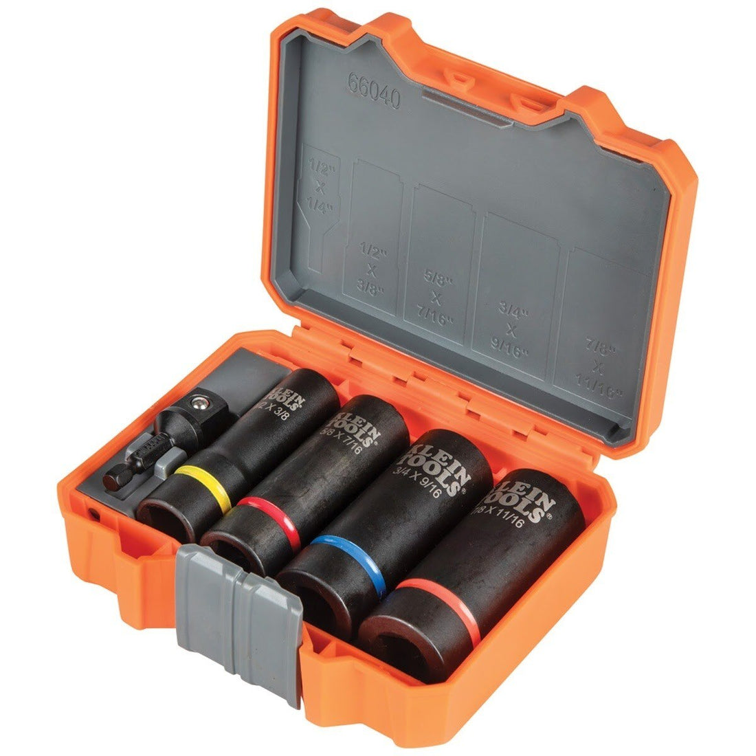 Klein 66040 2-in-1 12-Point Impact Socket Set with Adapter and Case (5 Piece)