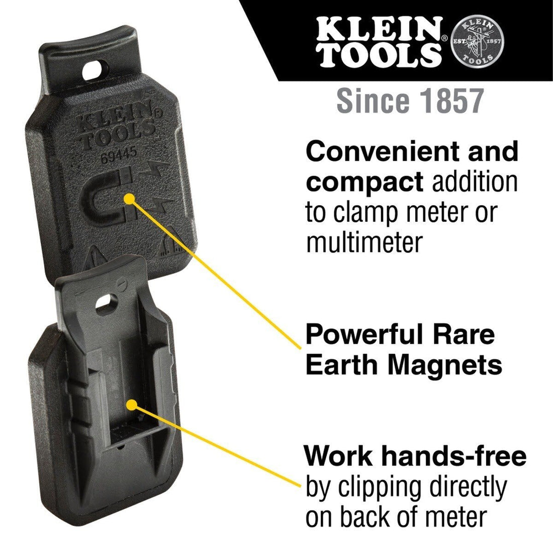 Klein 69445 Rare-Earth Magnetic Hanger for Clamp Meters and Multimeters, No Strap