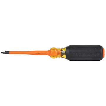 Klein 6984INS Slim-Tip 1000V Insulated #1 Square Screwdriver, 4-Inch Round Shank