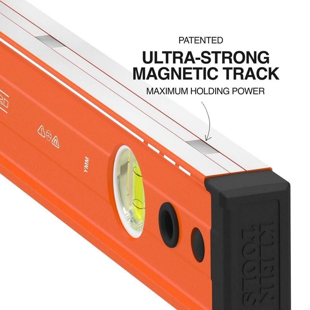 Klein 93548MAG Magnetic Box Beam Level, 3 Vial, 48-Inch