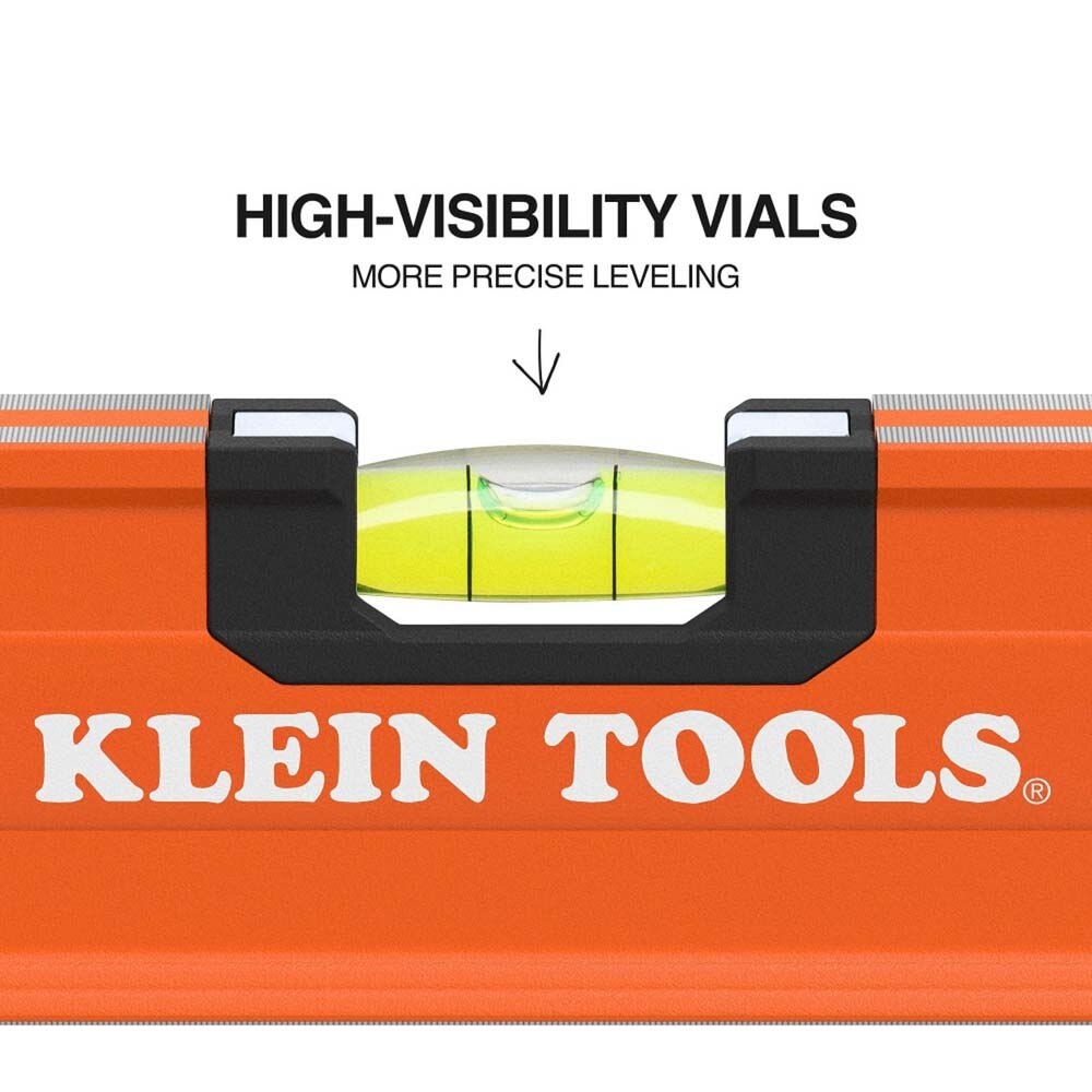 Klein 93572 Box Beam Level, 3 Vial, 72-Inch