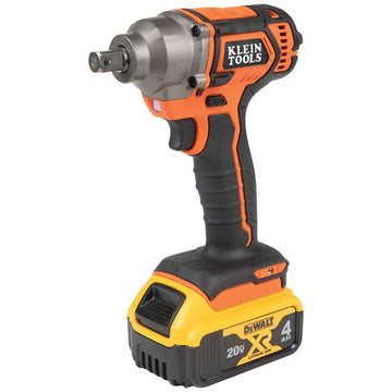 Klein BAT20CW1 Battery-Operated Compact Impact Wrench, 1/2-Inch Detent Pin, Full Kit (2 Batteries)