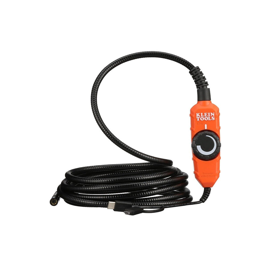 Klein ET16 Borescope for Android Devices with 10 ft Gooseneck and USB-C/Micro-USB Connection