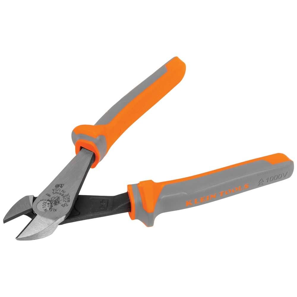 Klein 2288RINS Diagonal Cutting Pliers, Insulated, High Leverage, 8"