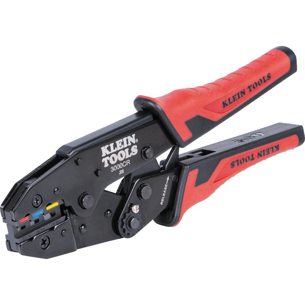 Klein 3007CR Ratcheting Heat Shrink Terminal Crimper, 10 to 22 AWG Wire