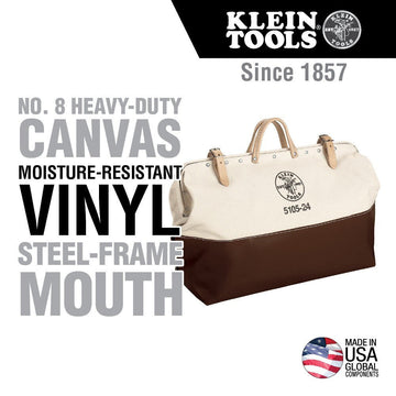 Klein 510524 High-Bottom Canvas Tool Bag, 24"