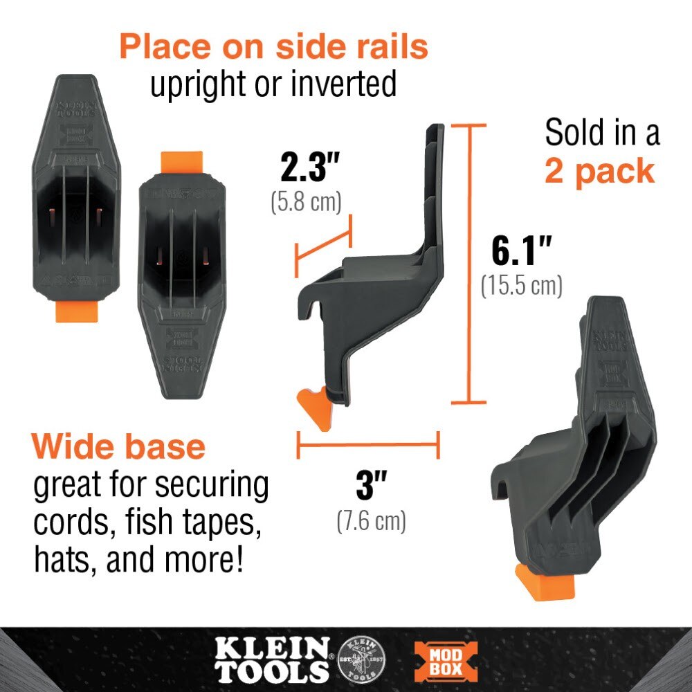 Klein 54816MB MODbox Multi-Hook Rail Attachment, 2-Pack