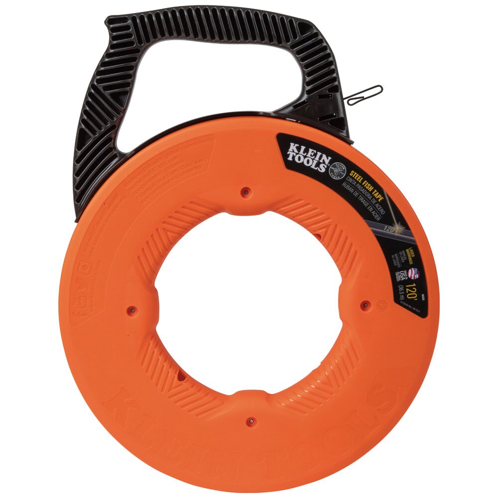Klein 56333 Steel Fish Tape, 1/8-Inch x 120-Foot