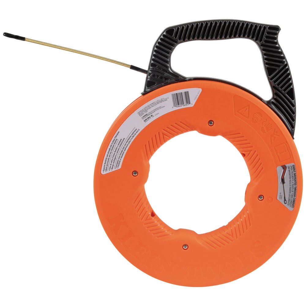 Klein 56351 Fiberglass Fish Tape with Spiral Steel Leader, 100-Foot