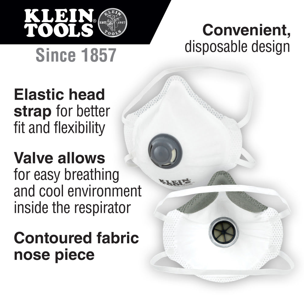Klein 604403 N95 Disposable Respirator, 3-Pack
