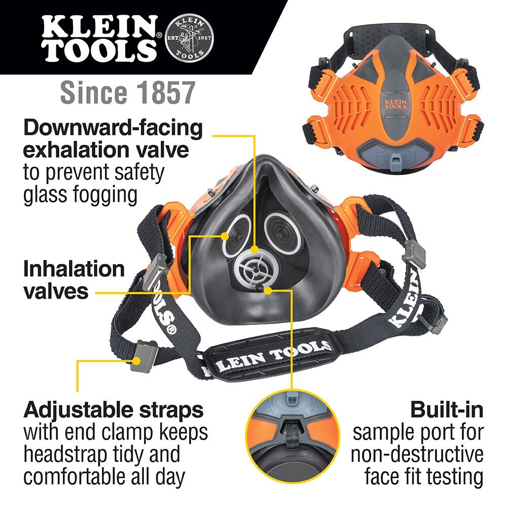 Klein 60552 P100 Half-Mask Respirator, M/L