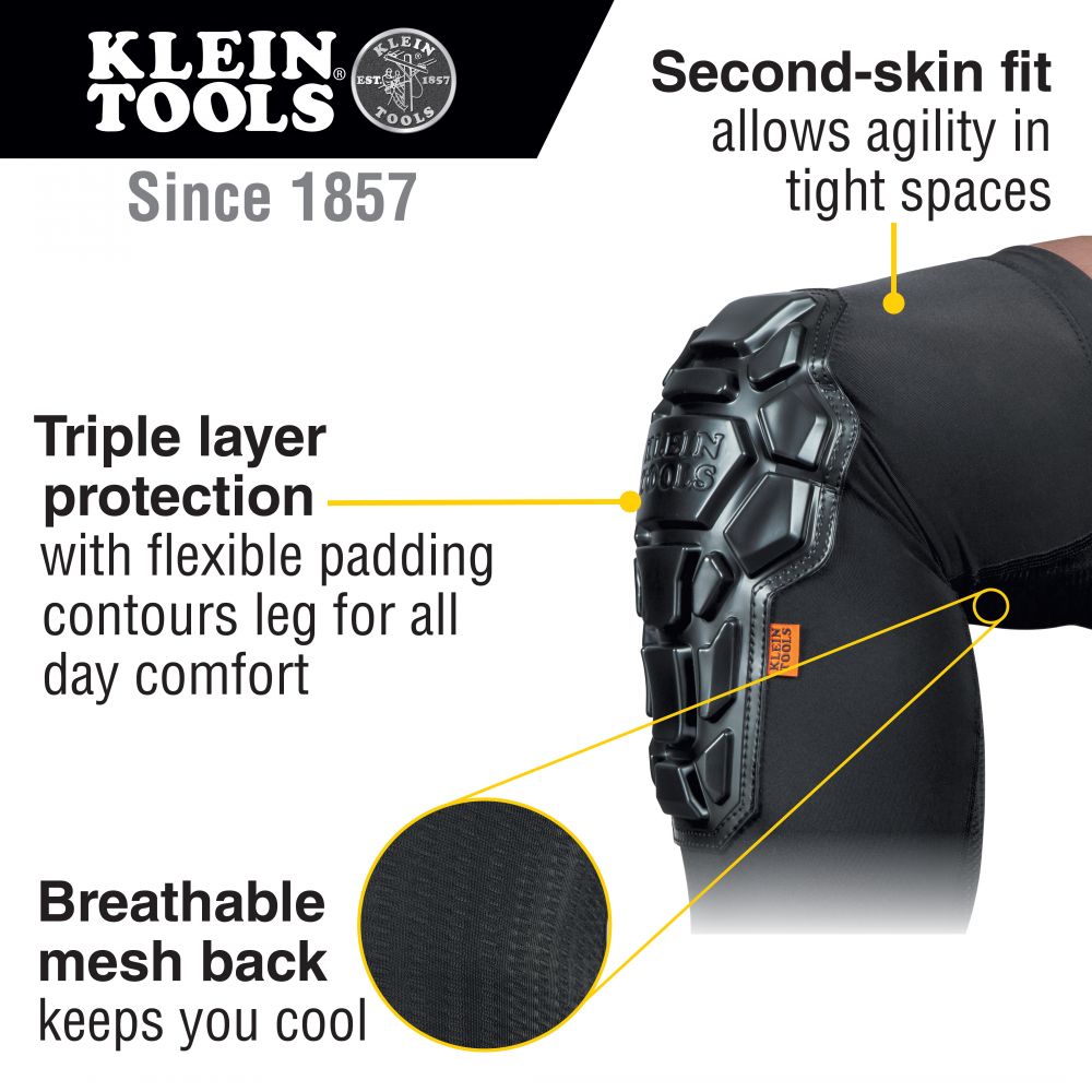 Klein 60611 Heavy Duty Knee Pad Sleeves, L/XL