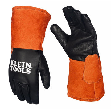 Klein Tools 60912 TIG Welding Gloves Large, 13 in. Length Cowhide Leather with Wide Cuff and Kevlar Aramid Stitching